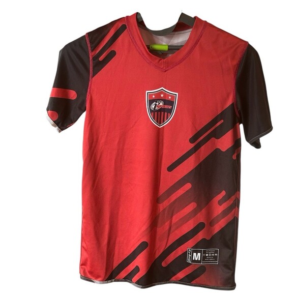 Augusta Sportswear Soccer Jersey Youth Medium Red/Black Reversible V-Neck #23 - Picture 2 of 7